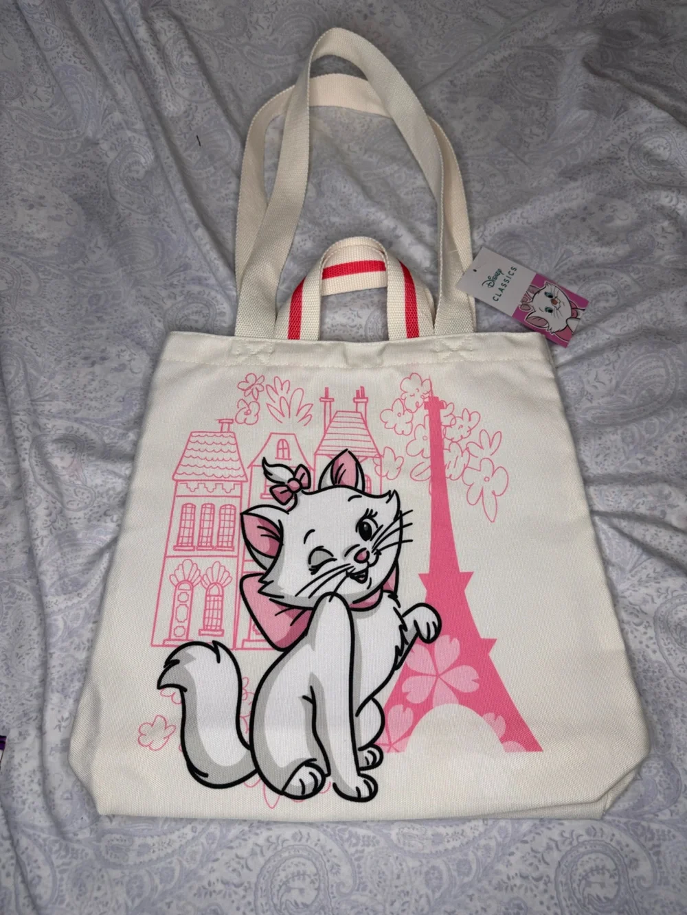 Disney The Aristocats Marie in Paris Tote Bag with carrying options